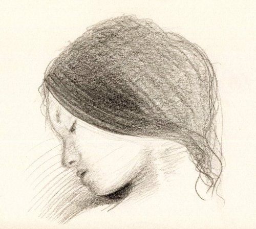 Portrait study with sleeping person