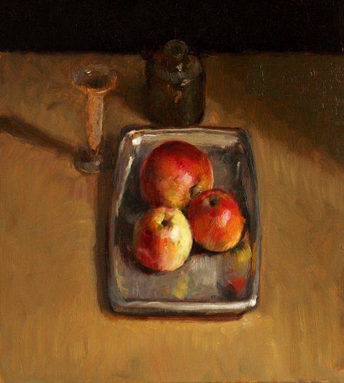 Still life with apples and vase