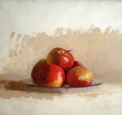 Still life plate of apples (work in progress)